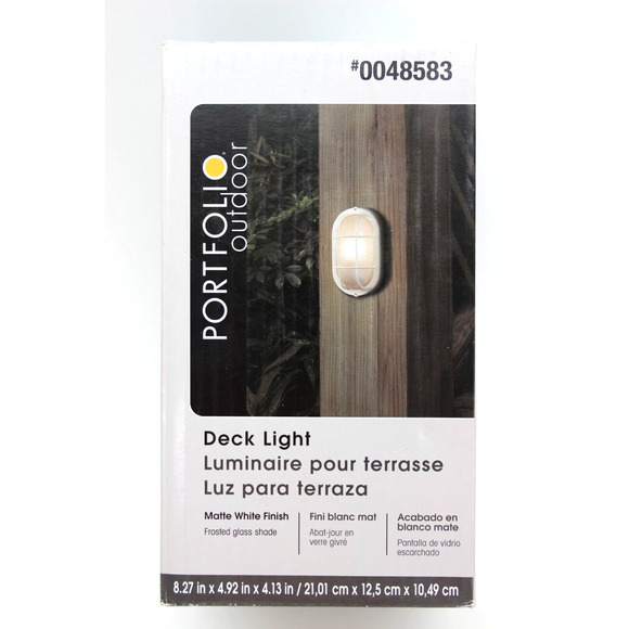SET OF 5 Portfolio 8-1/4-in White Outdoor Flush-Mount Deck Post Wall Light • NIB - Picture 1 of 6